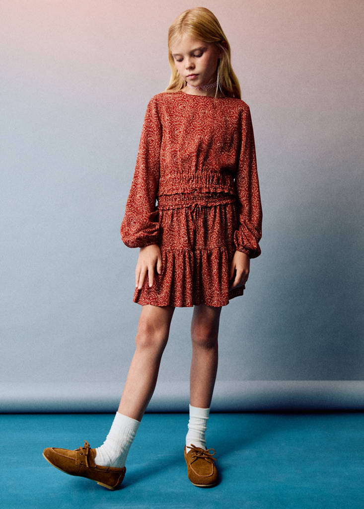 Printed short skirt — Burnt Orange
