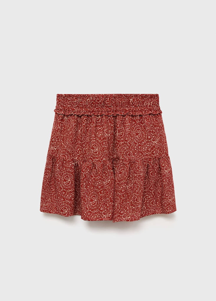 Printed short skirt — Burnt Orange