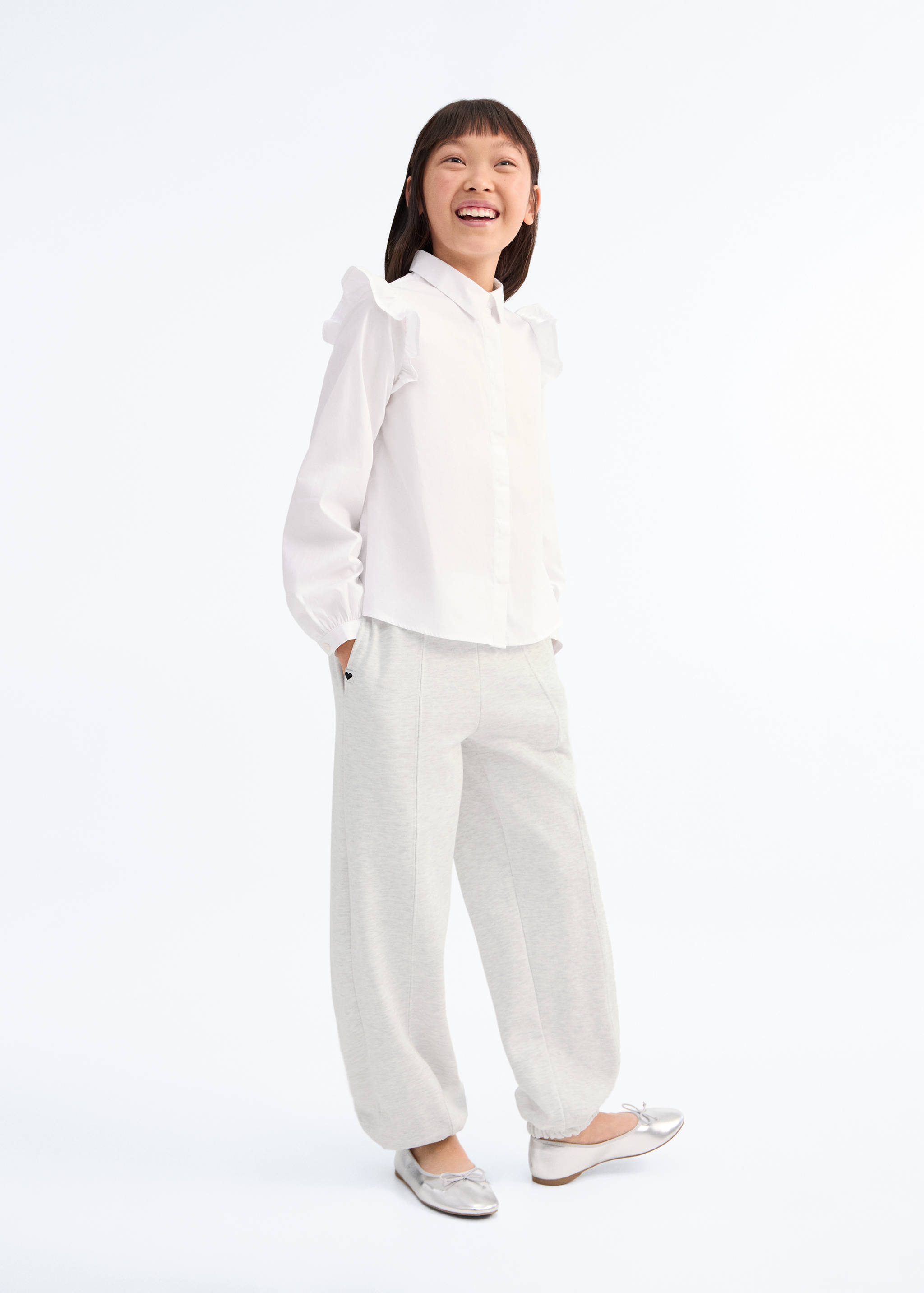 Cotton joggers with elastic waist - General plane