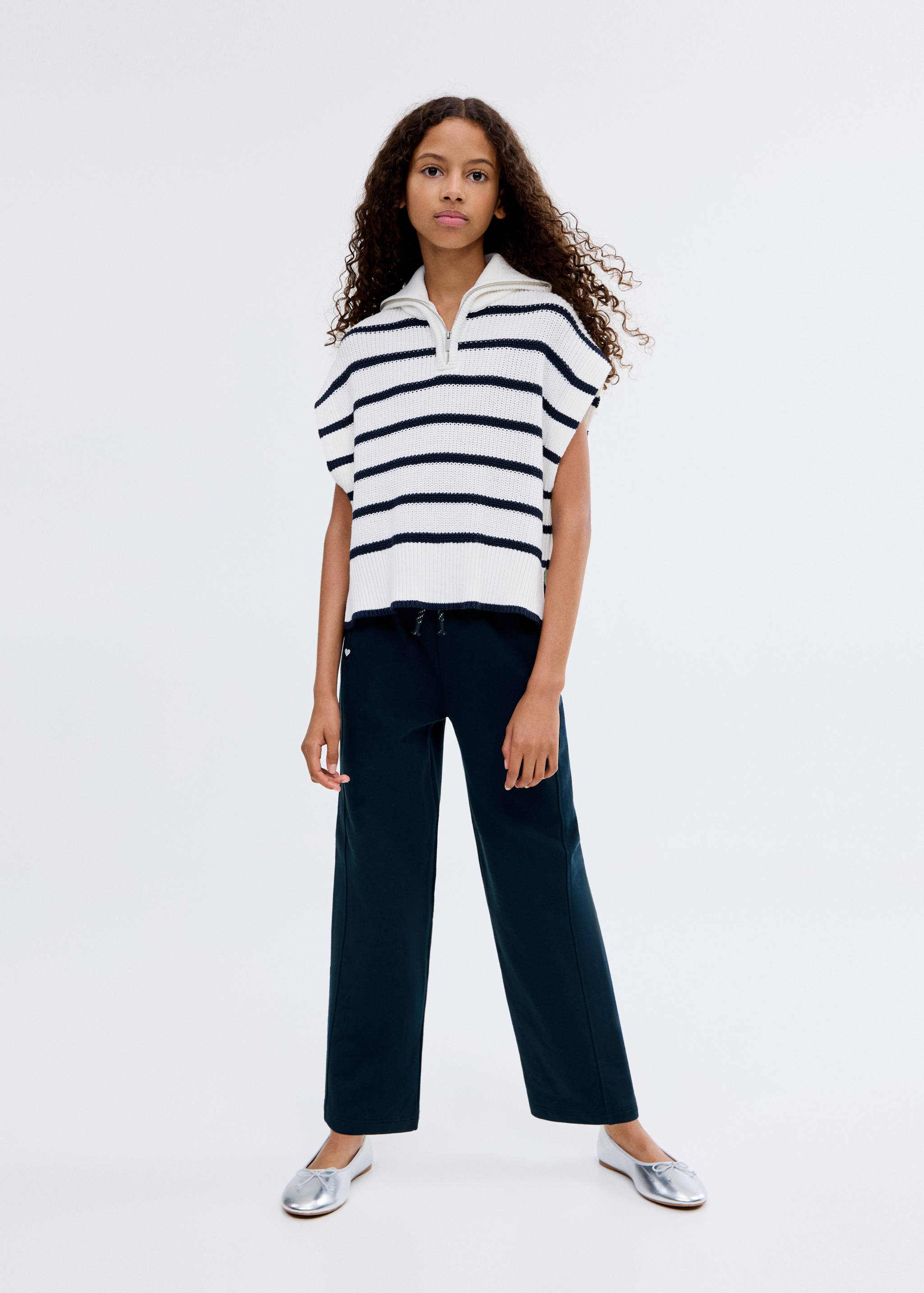 Cotton joggers with elastic waist - General plane