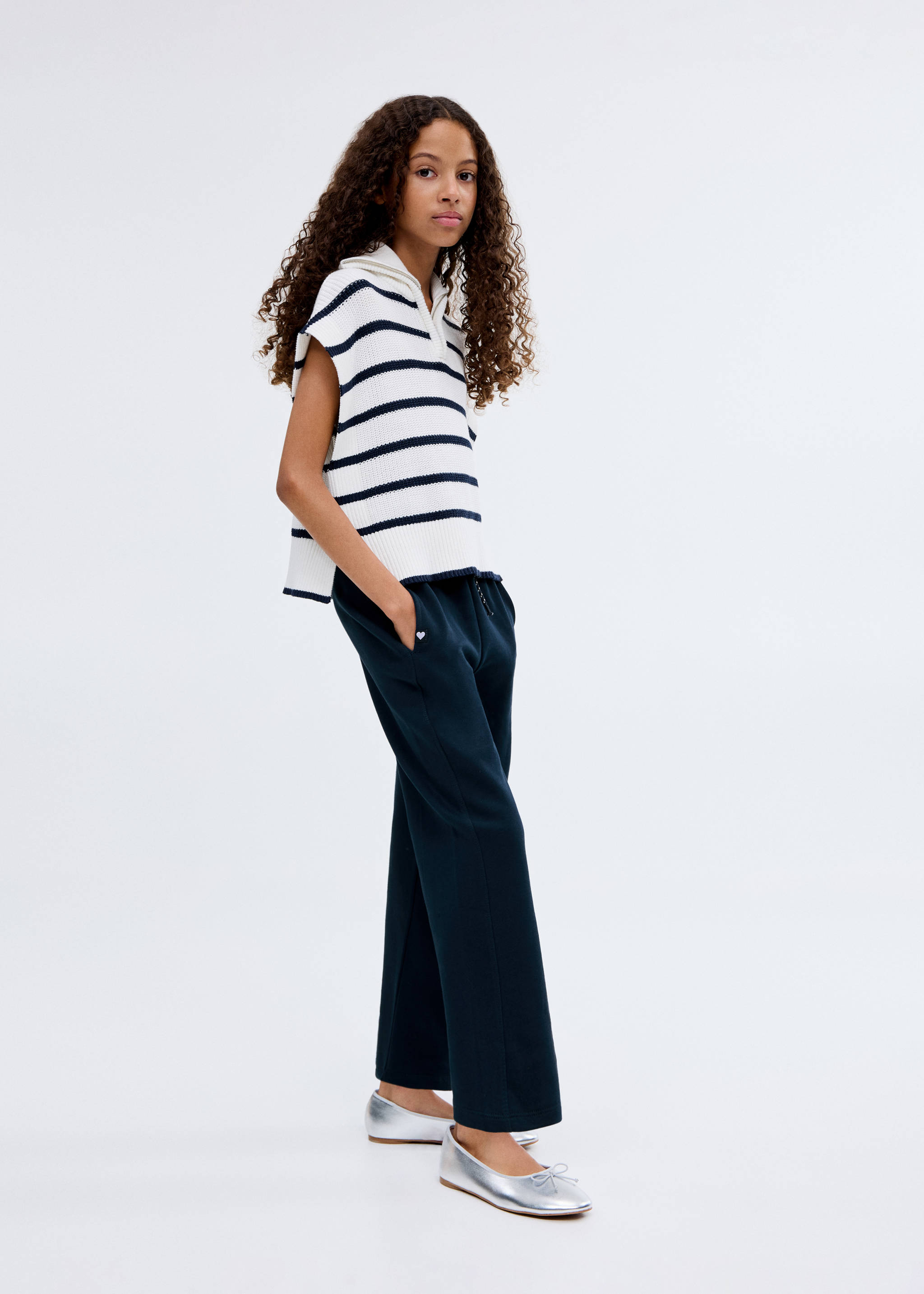 Cotton joggers with elastic waist - Medium plane