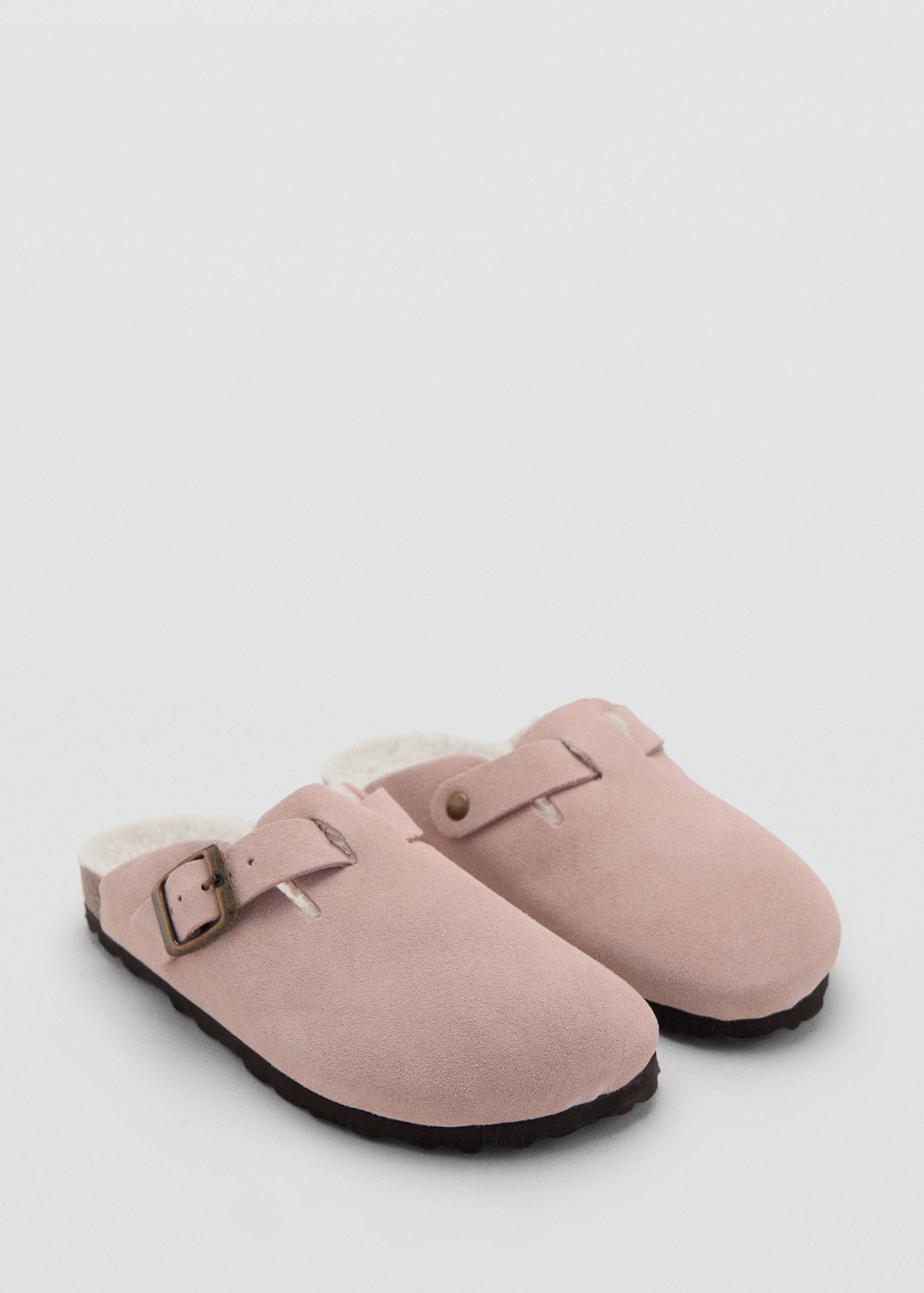 Sheepskin clogs with fur-effect lining - Medium plane