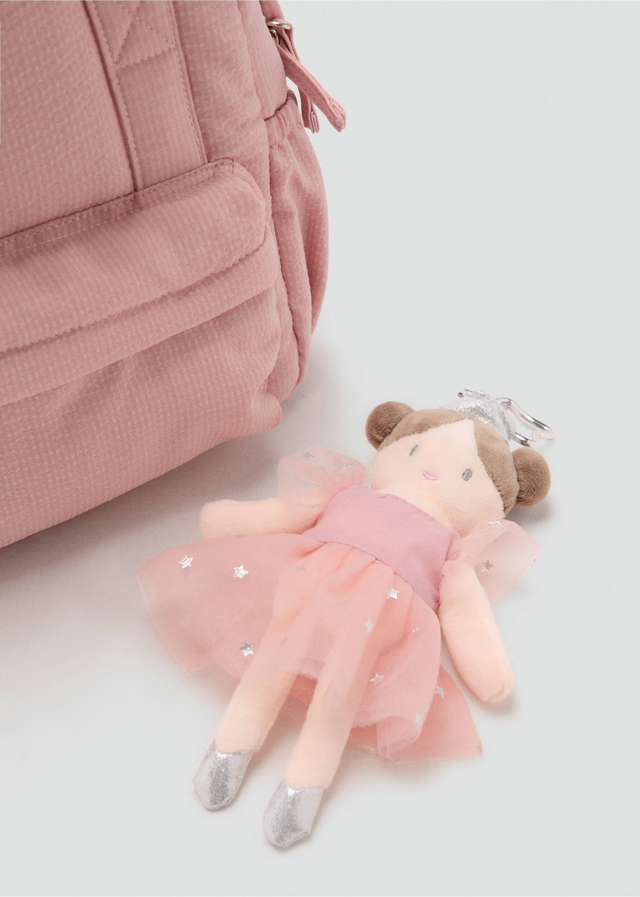 Ballet charm backpack - Details of the article 2, Pale Pink. Ref: 17043298-00.