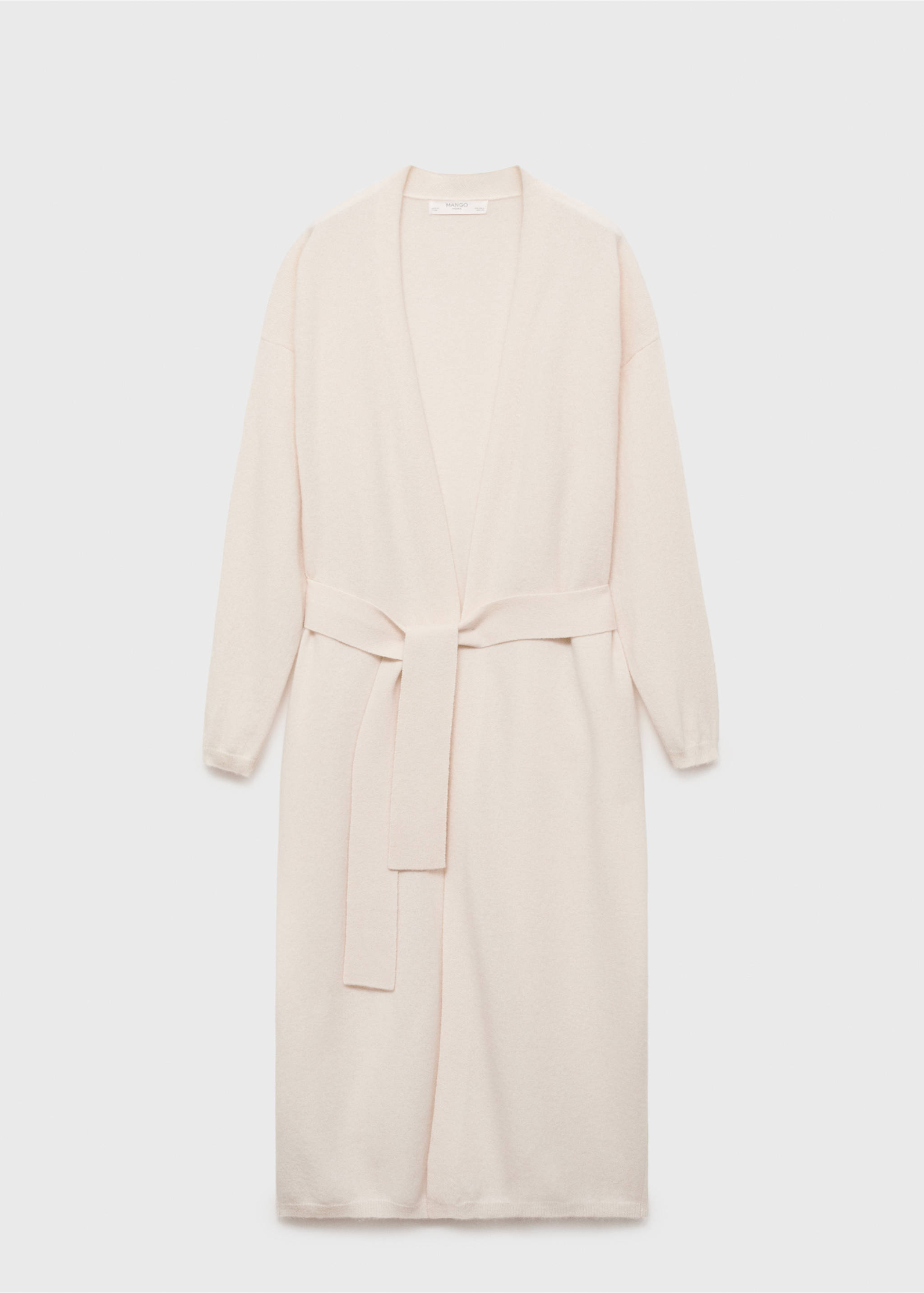 Cardigan 100 % cachemire coupe longue - Article sans modèle, Blanc cassé. Ref: 17043304-00.