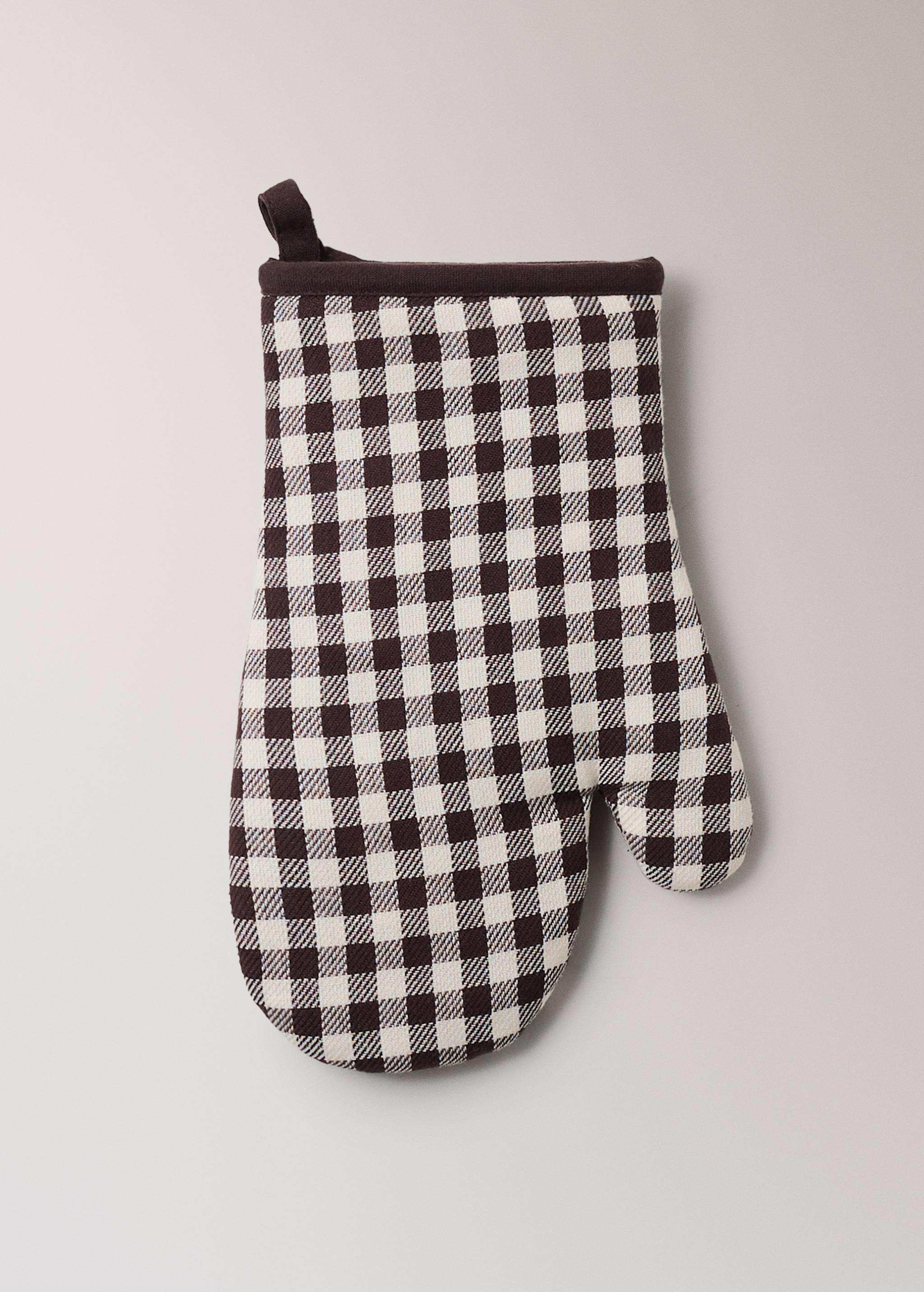 Gingham check cotton oven mitt - Article without model