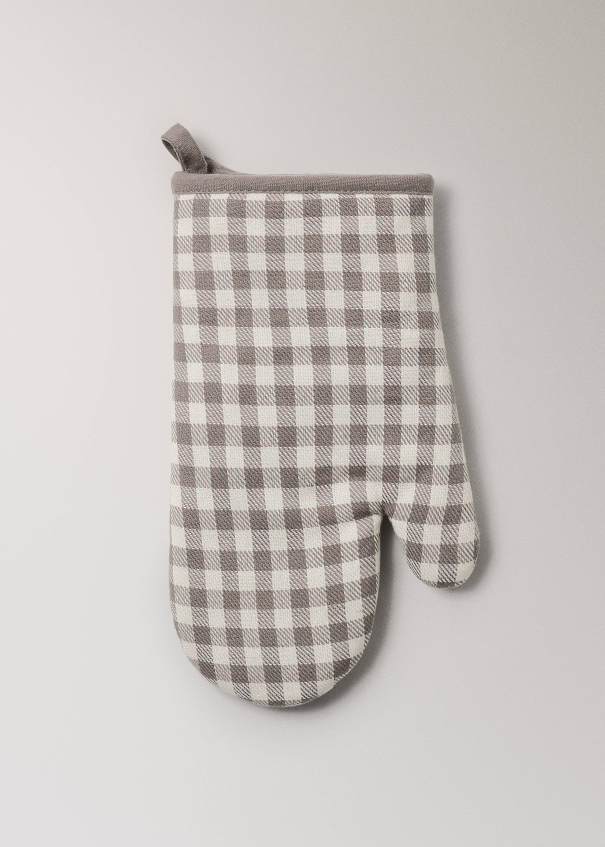 Gingham check cotton oven mitt - Article without model