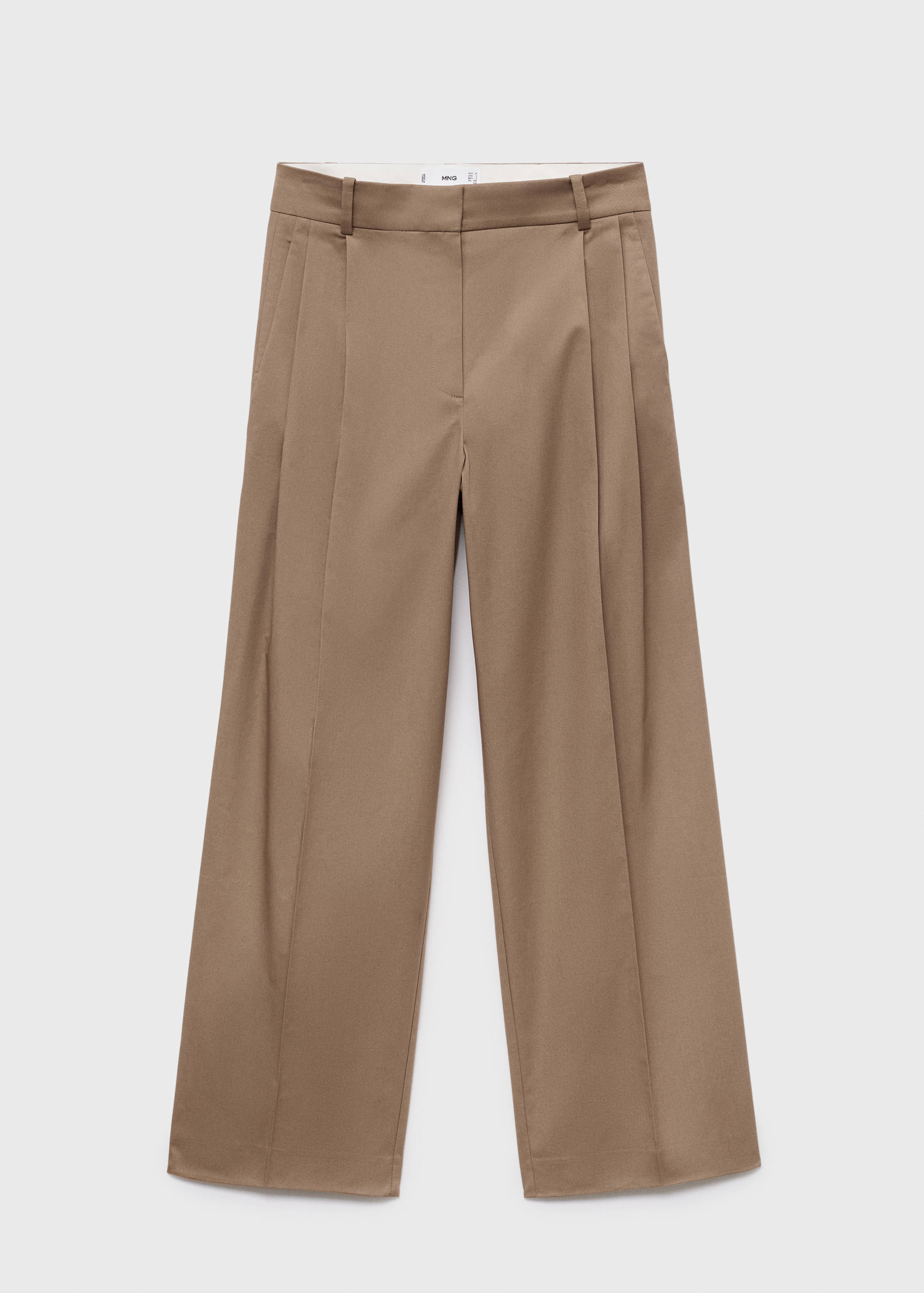 Straight cotton pants with pleats - Article without model