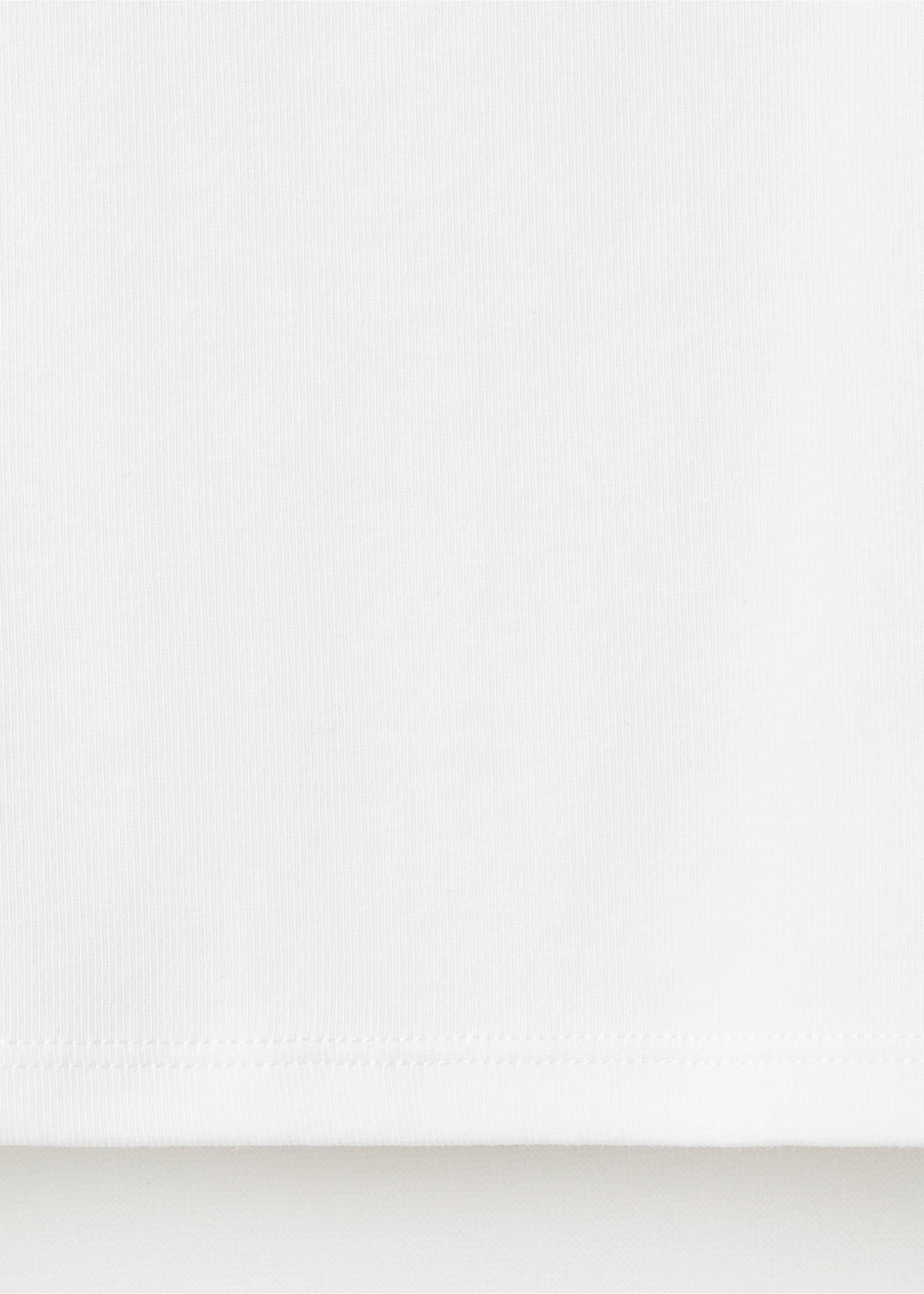 Contrasting collar cotton t-shirt - Details of the article 0, Off White. Ref: 17043335-00.