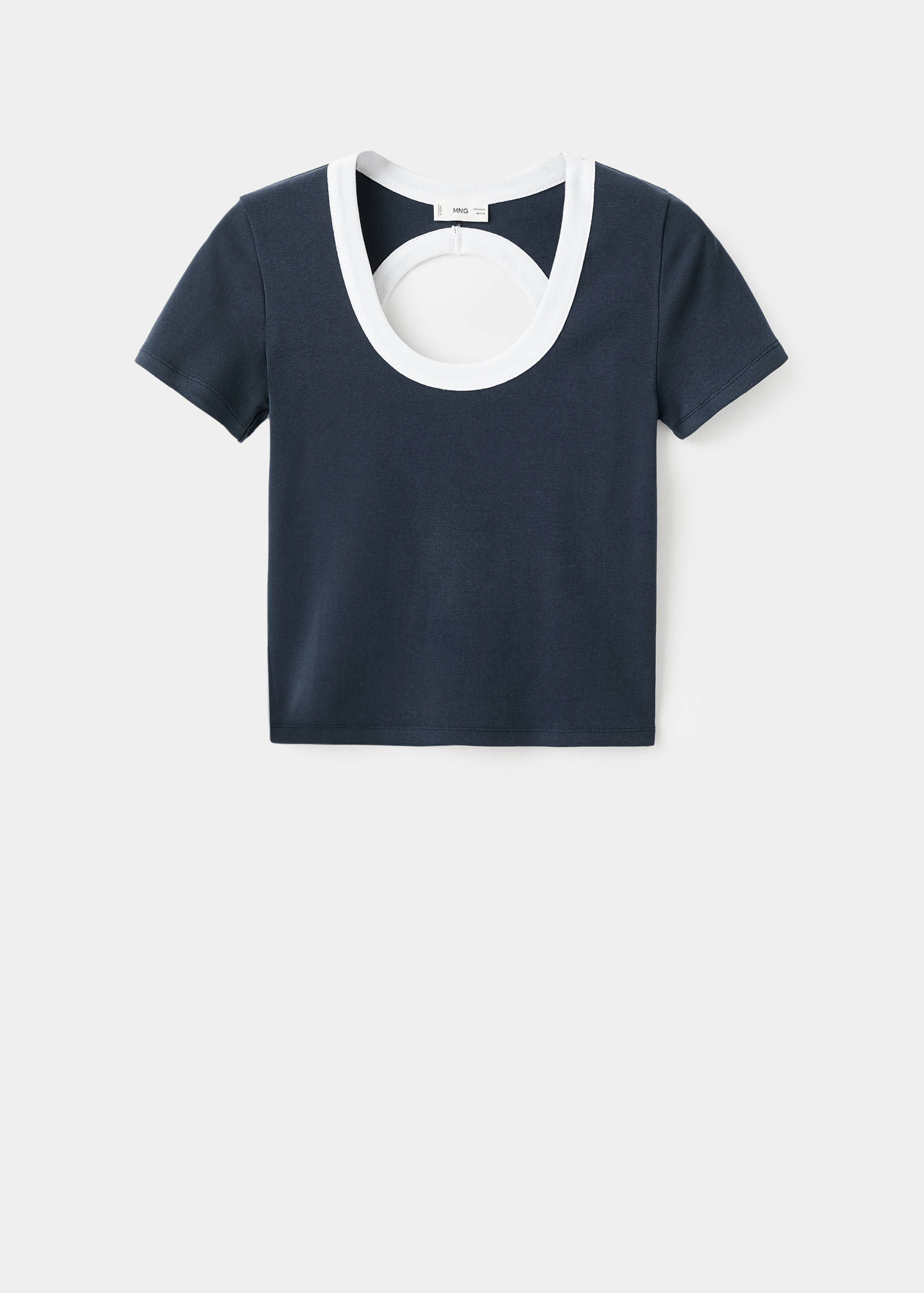 Contrasting collar cotton t-shirt - Article without model