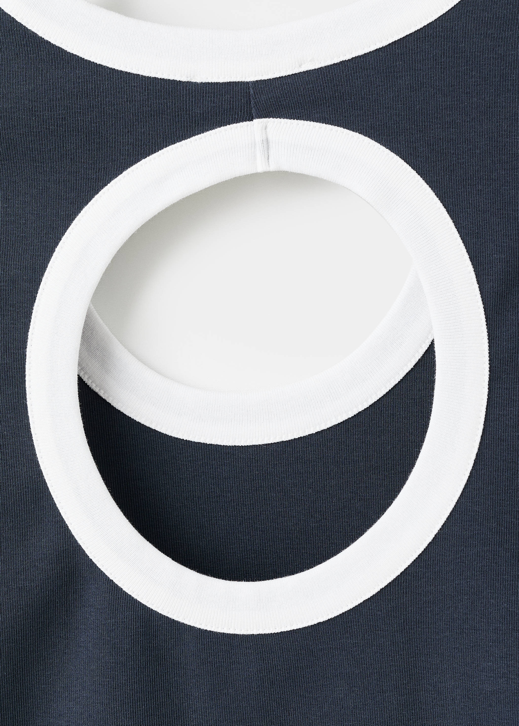 Contrasting collar cotton t-shirt - Details of the article 0