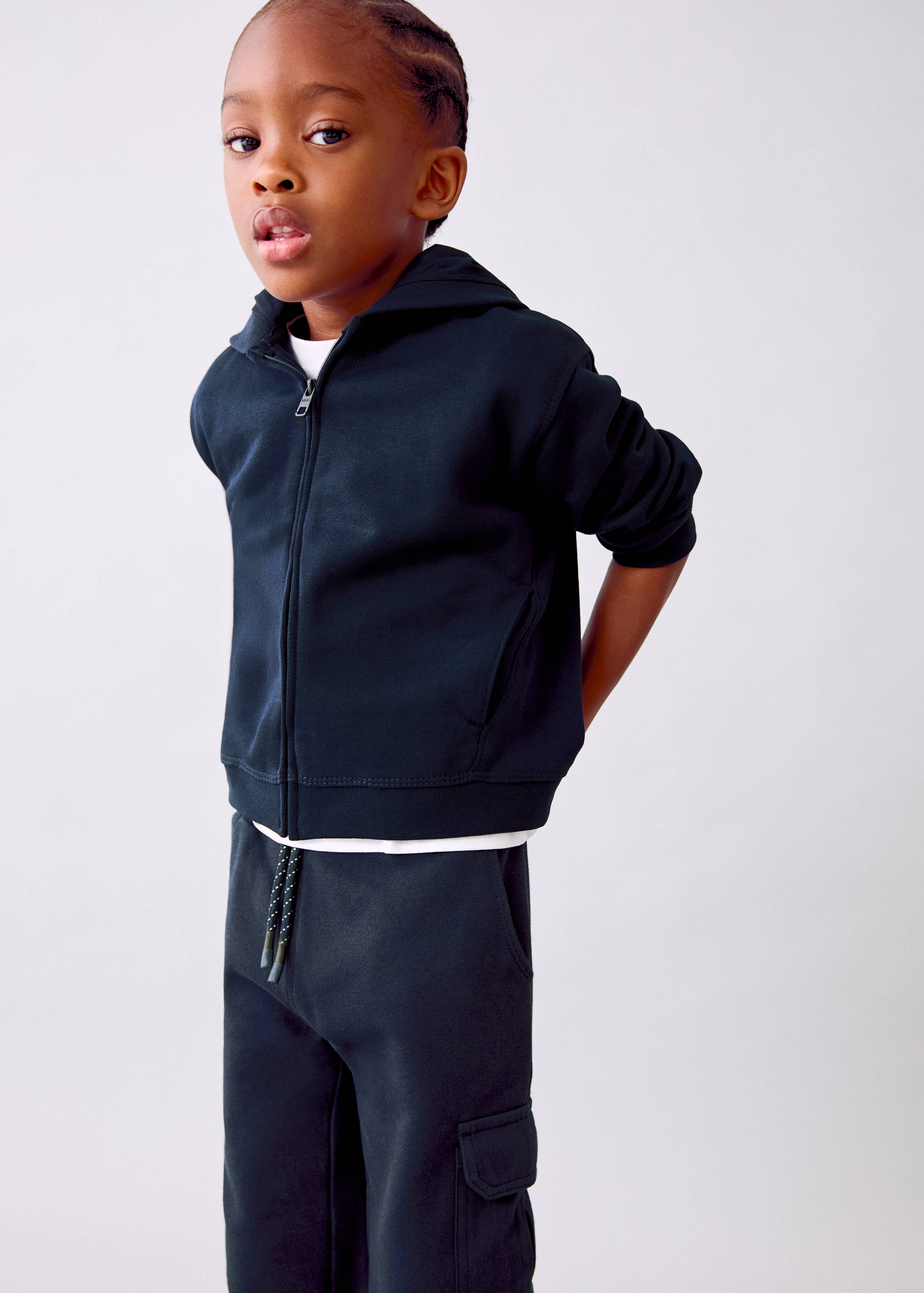 سترة من القطن بغطاء رأس - رؤية وسط