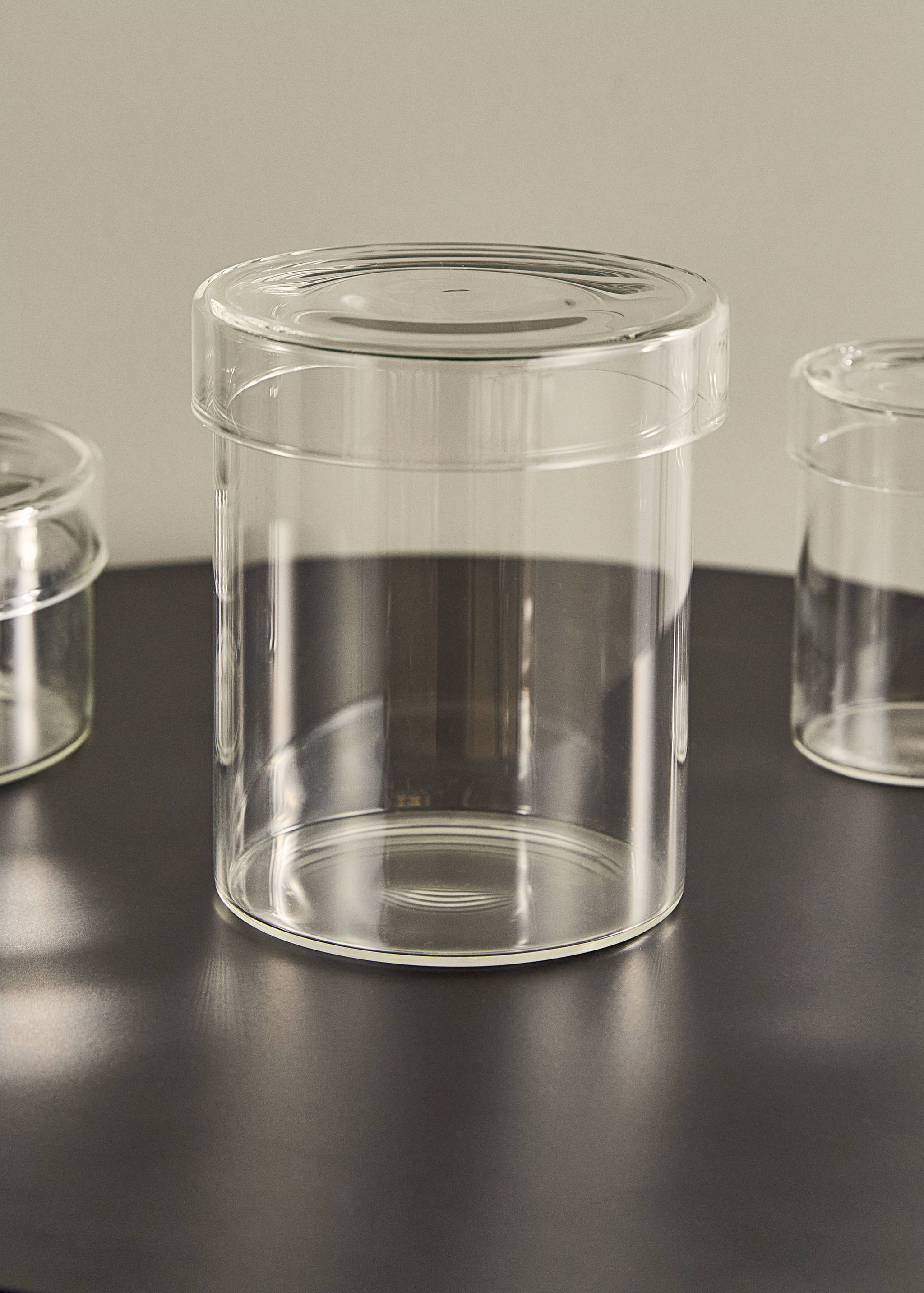 Large borosilicate bathroom jar with lid - General plane