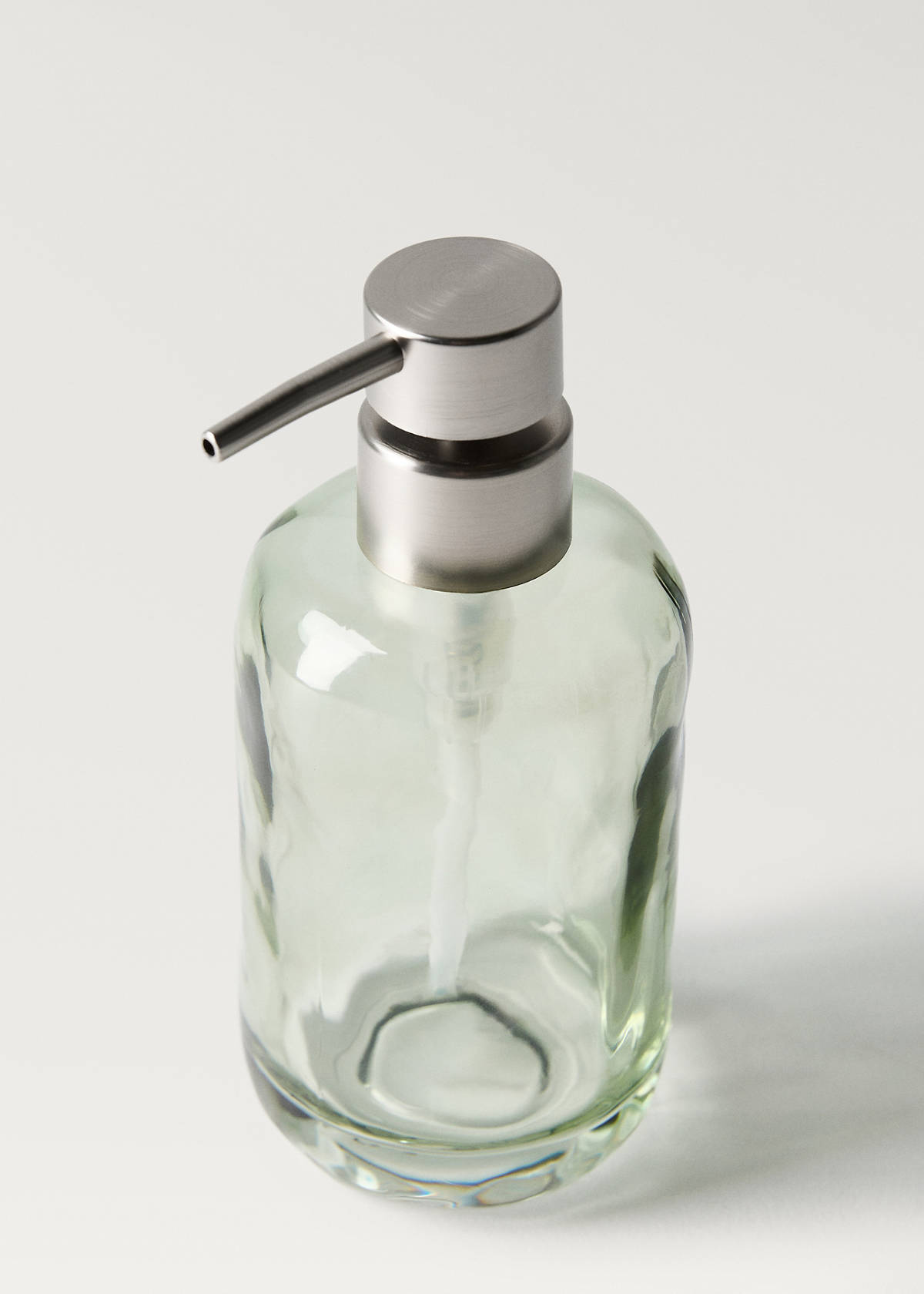 Cylindrical glass soap dispenser — Green