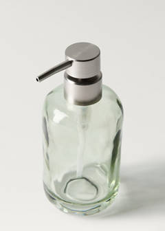 Cylindrical glass soap dispenser — Green 2