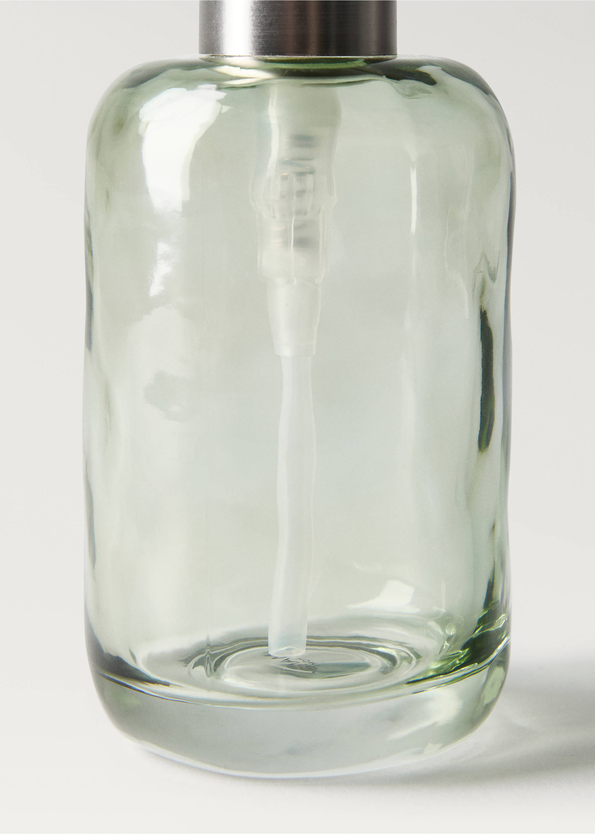 Cylindrical glass soap dispenser - Details of the article 2, Green. Ref: 17043803-00.
