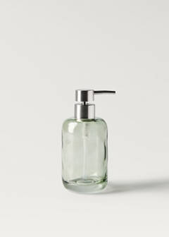 Cylindrical glass soap dispenser — Green 6