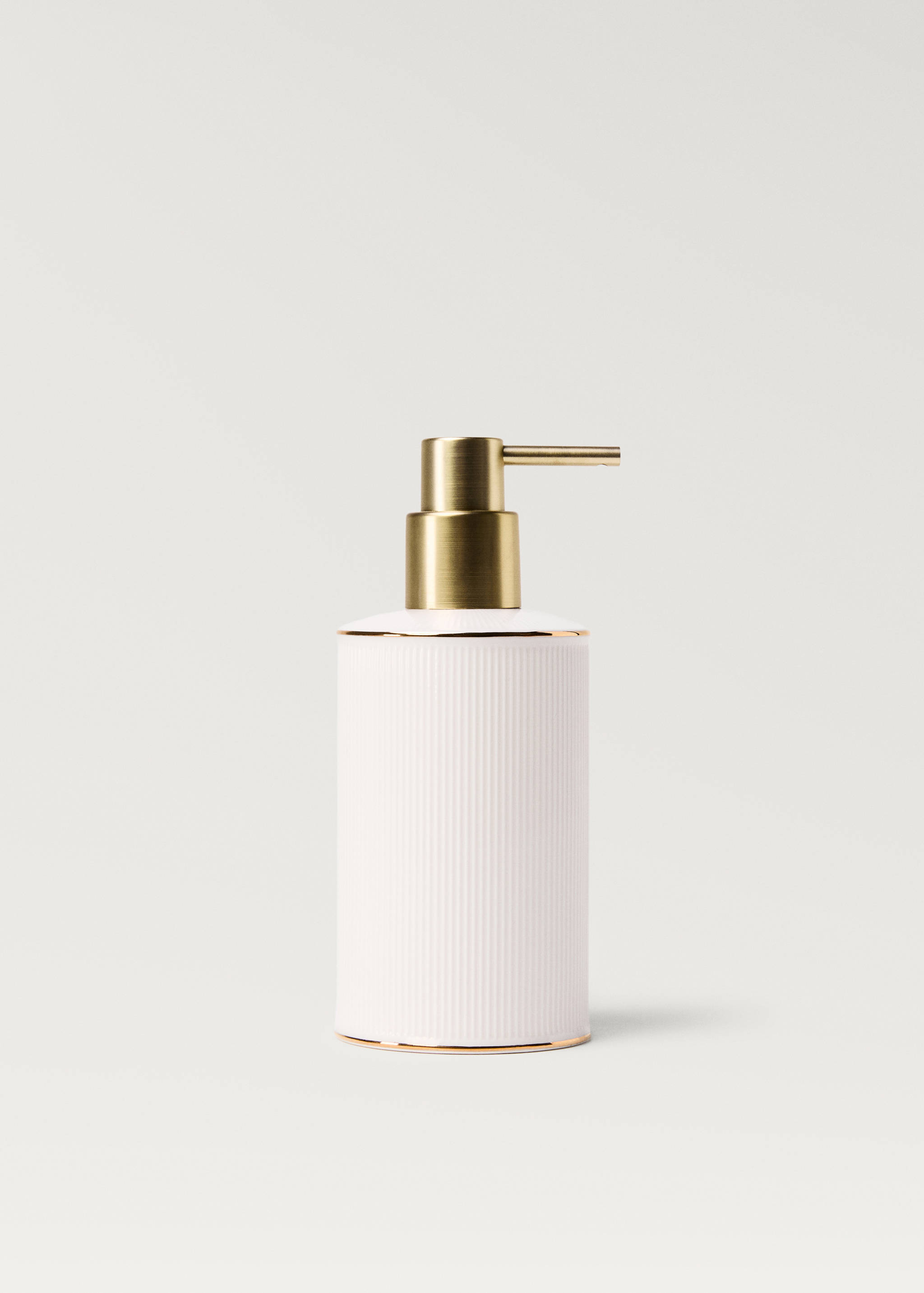 Stoneware soap dispenser with striped design - Article without model