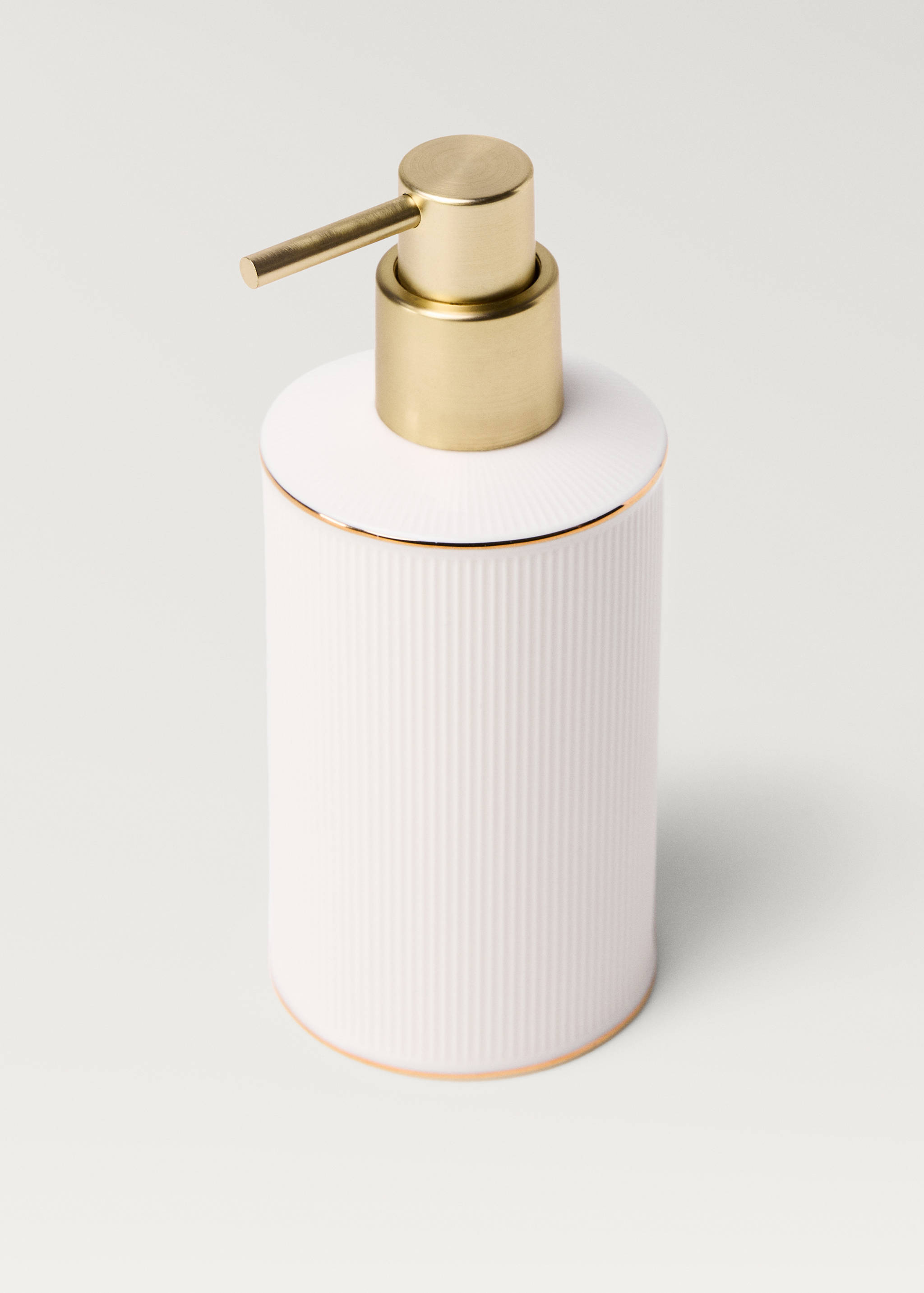 Stoneware soap dispenser with striped design - Details of the article 1