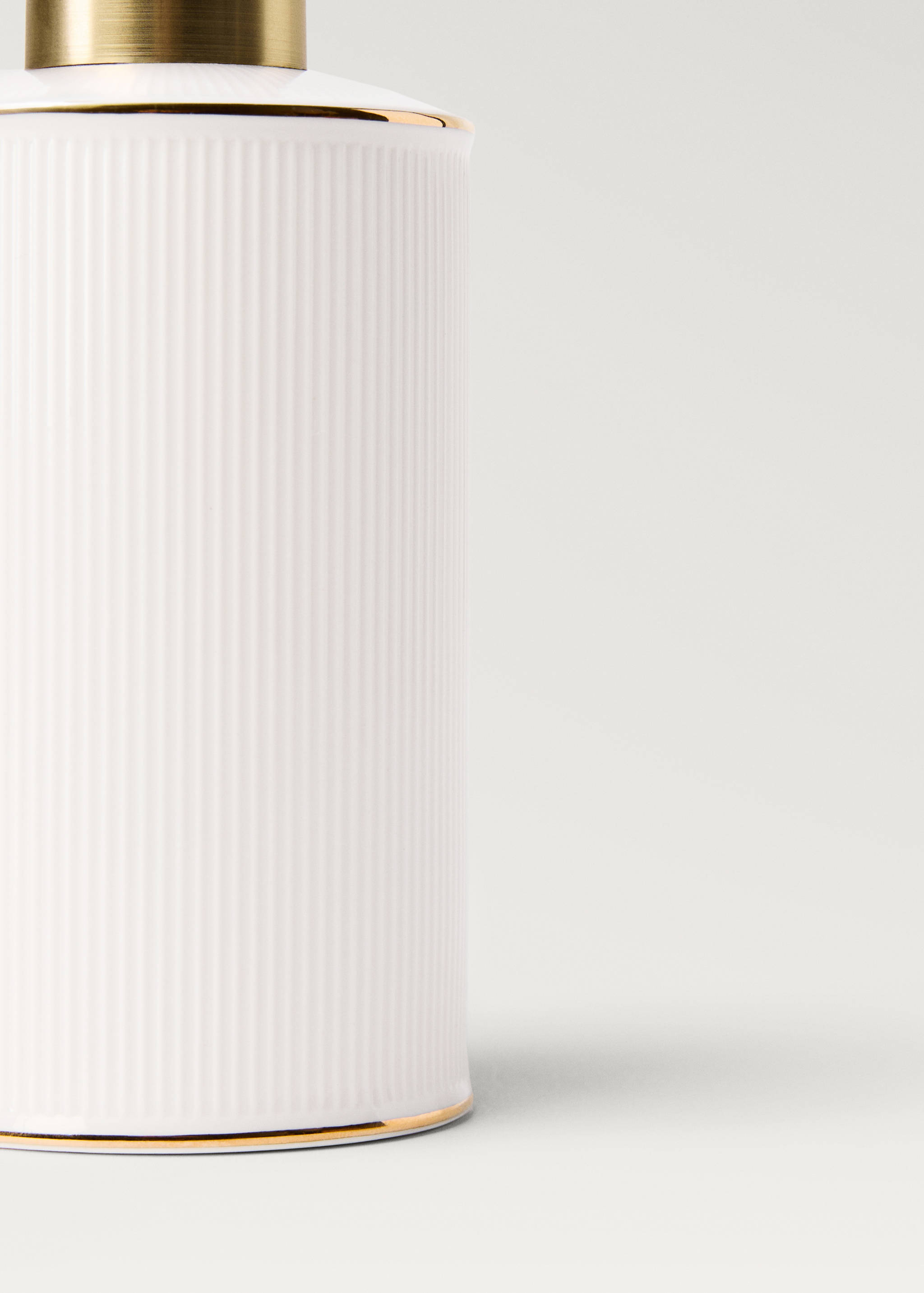 Stoneware soap dispenser with striped design - Details of the article 2