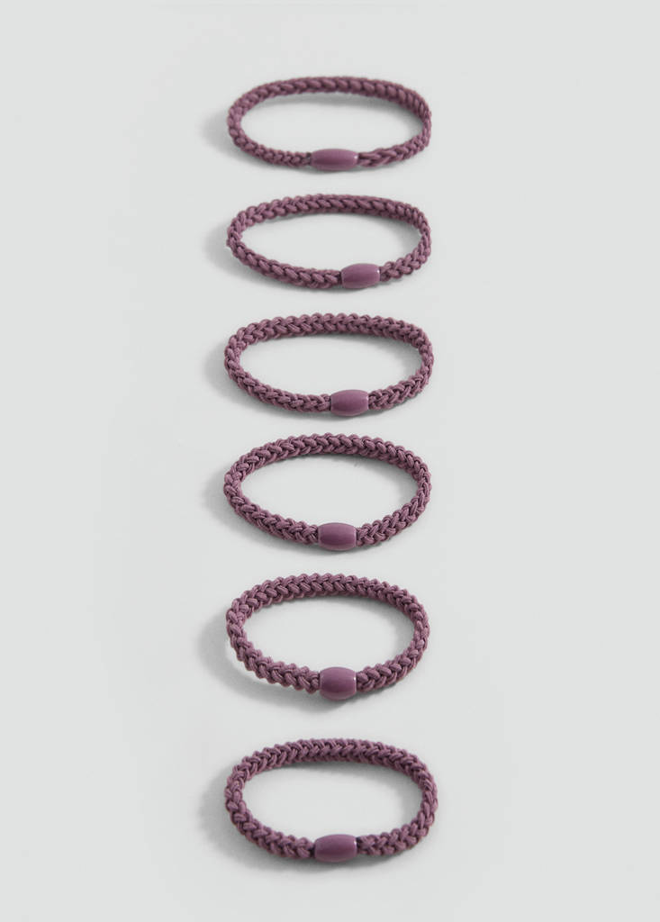 Pack 6 hair ties — Light/Pastel Purple