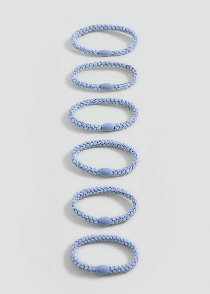 Pack 6 hair ties — Blue