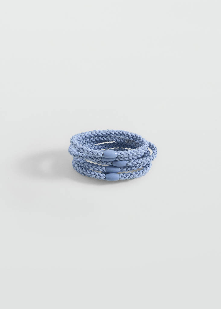Pack 6 hair ties — Blue