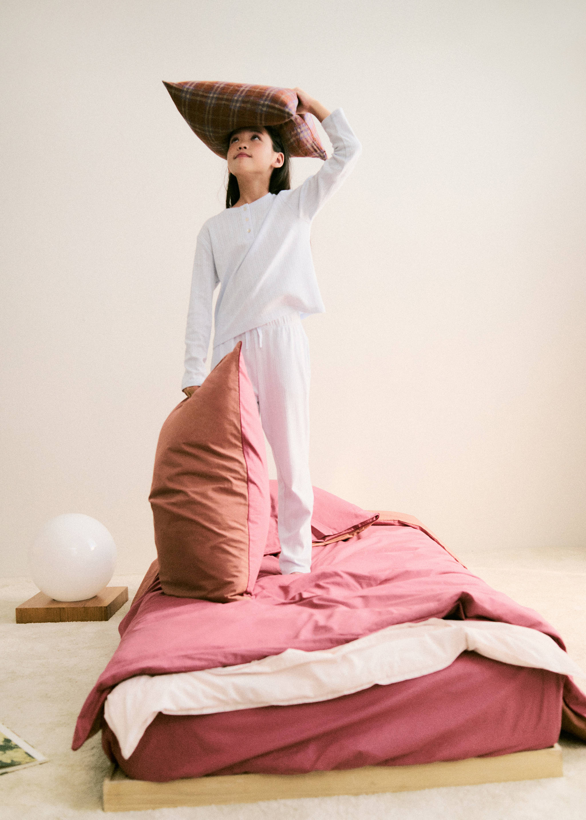 Kinderkissenhülle mit multicolor Karomuster 40x40 cm - Detail des Artikels 5