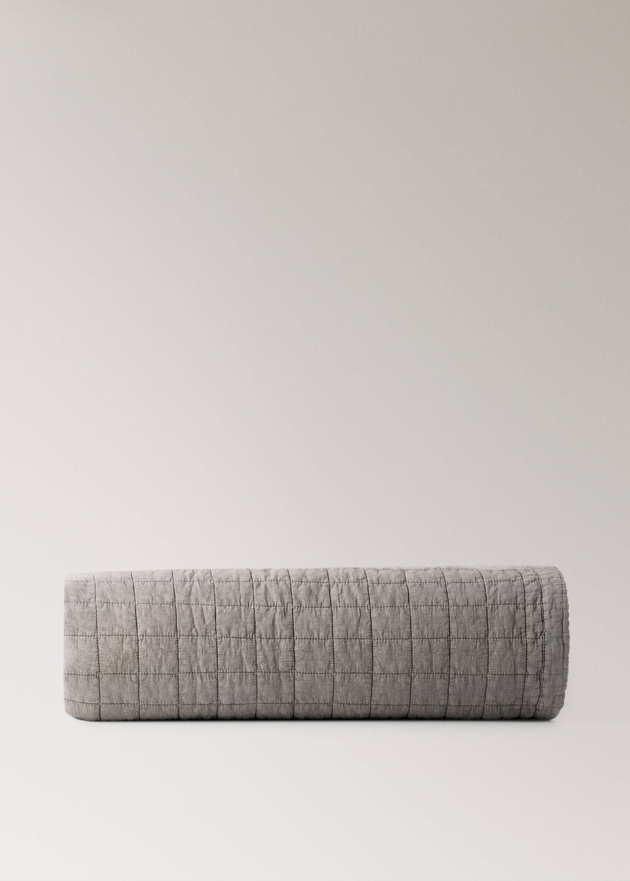 Washed cotton check bedspread for cot - Article without model