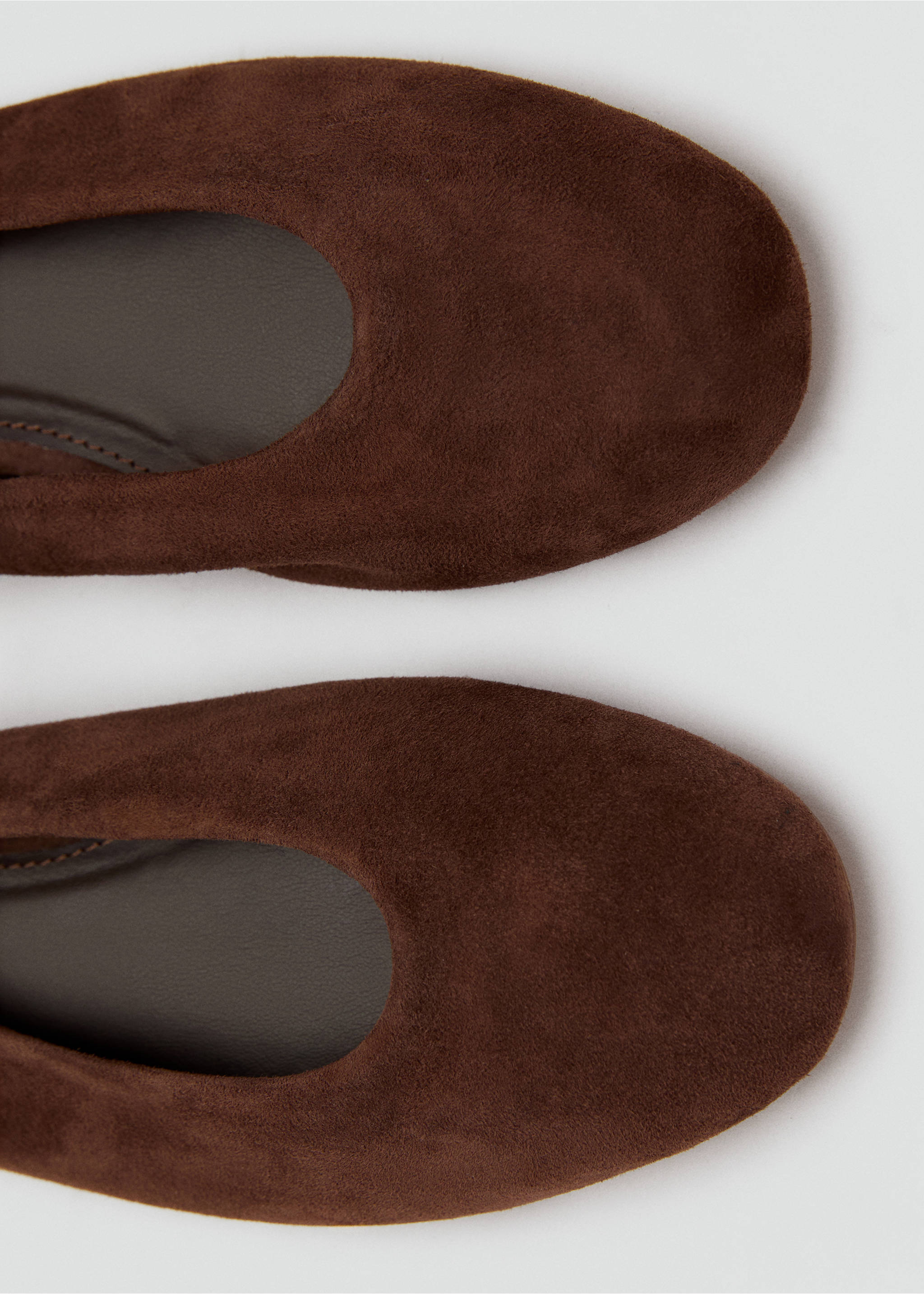 Ballerines cuir daim - Détail de l'article 1, Chocolat. Ref: 17043829-00.