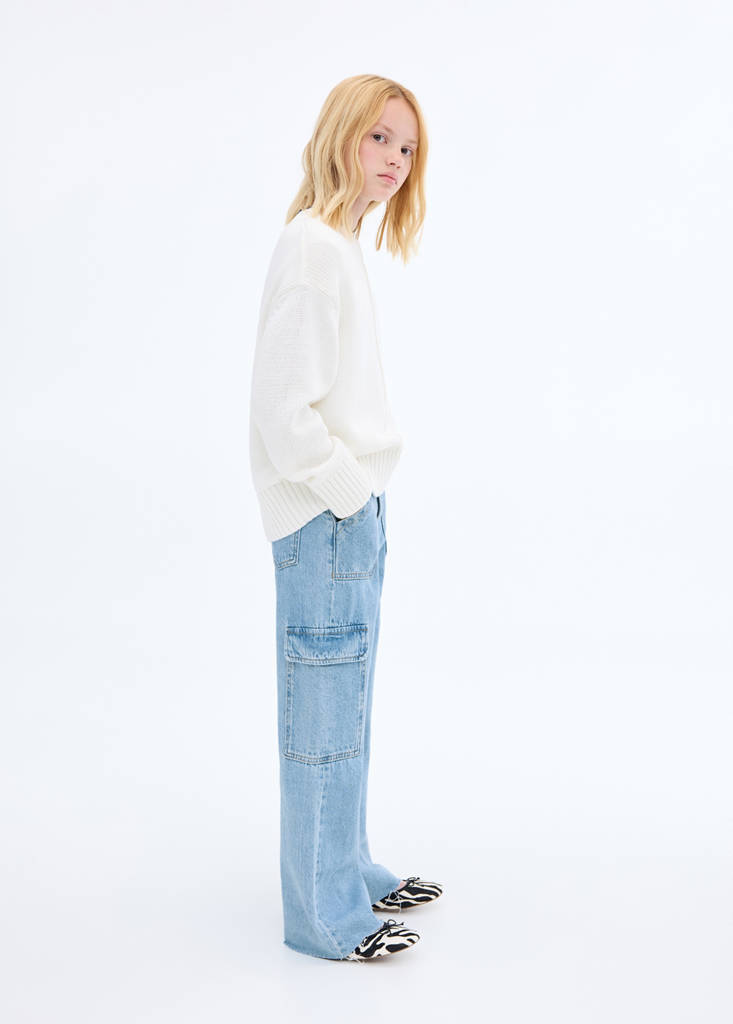 Straight-fit cargo jeans — Medium Blue