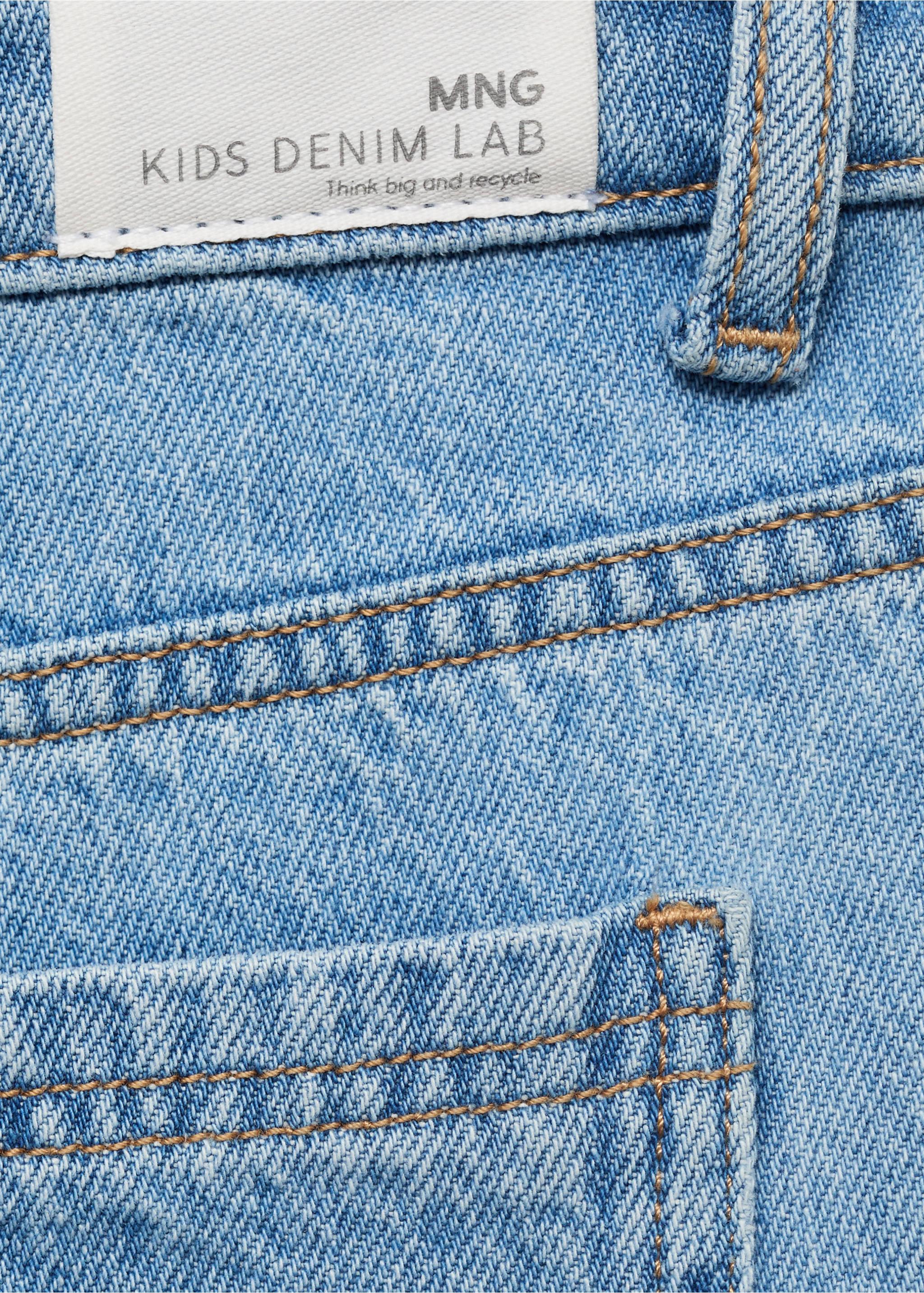 Straight-fit cargo jeans - Details of the article 8, Medium Blue. Ref: 17044070-00.