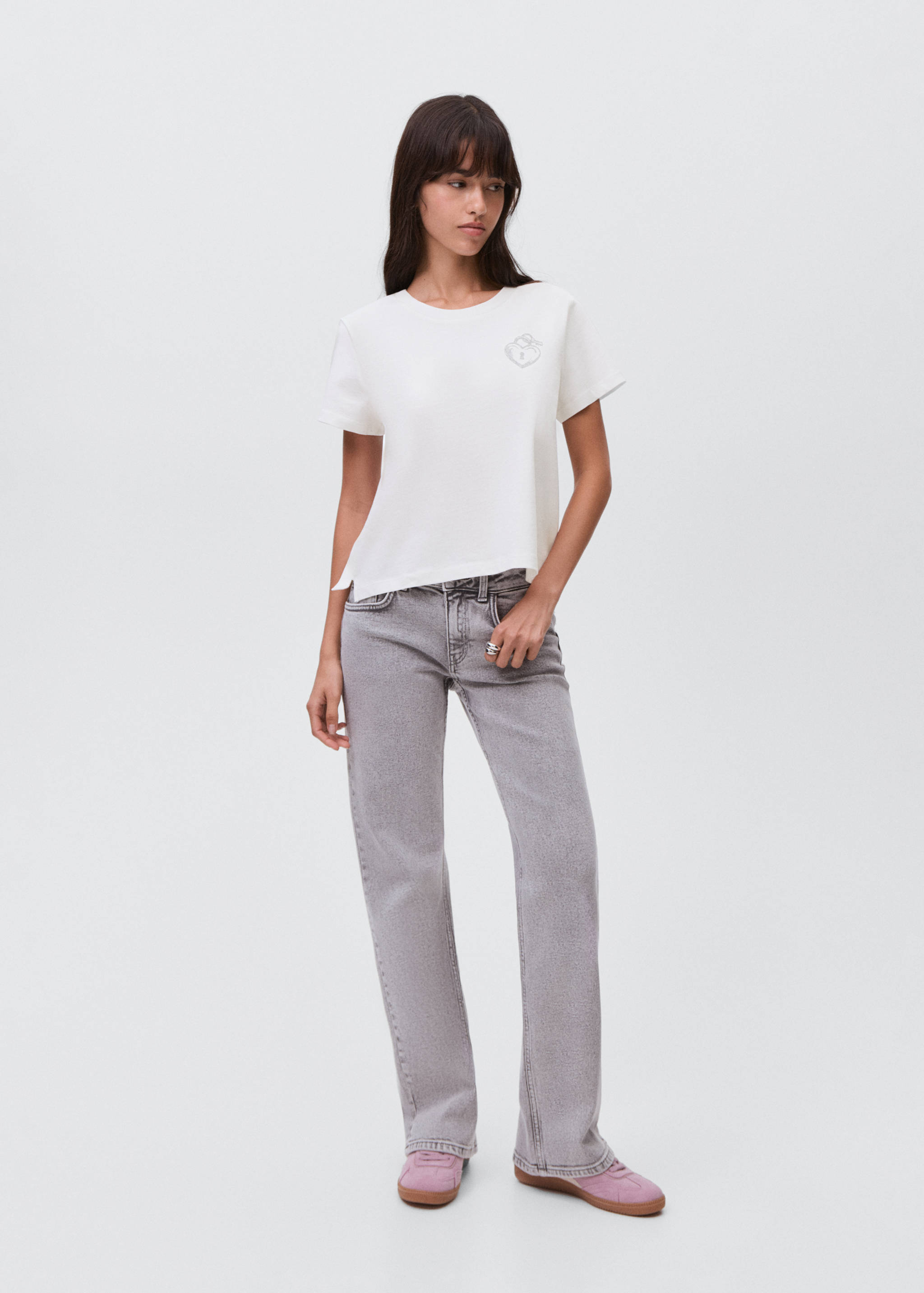 Футболка из хлопка с деталью «Сердечко» - Общий план