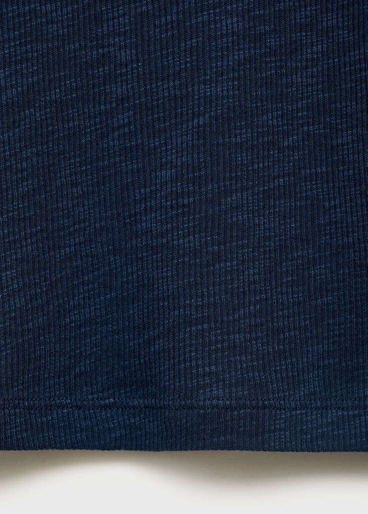 Long-sleeved knitted t-shirt — Dark Navy