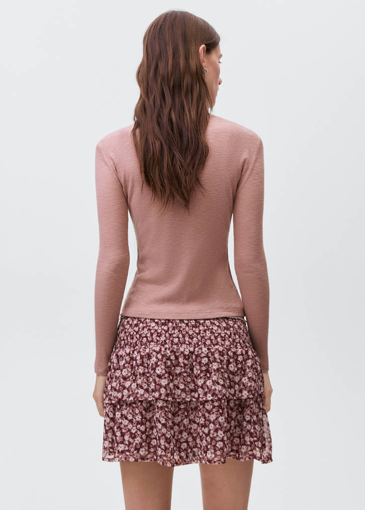 Long-sleeved knitted t-shirt — Pale Pink