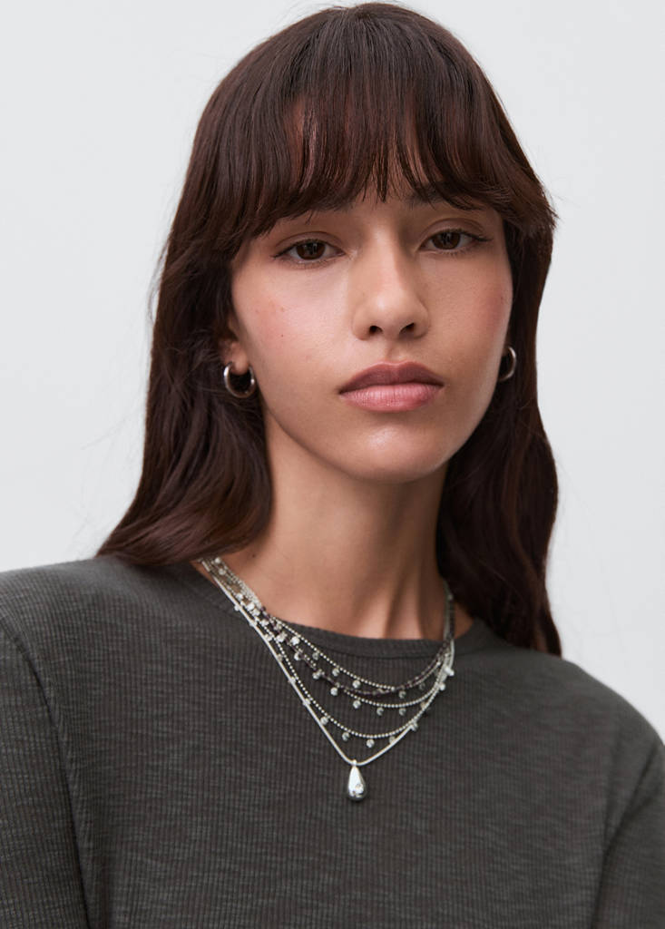 Long-sleeved knitted t-shirt — Charcoal