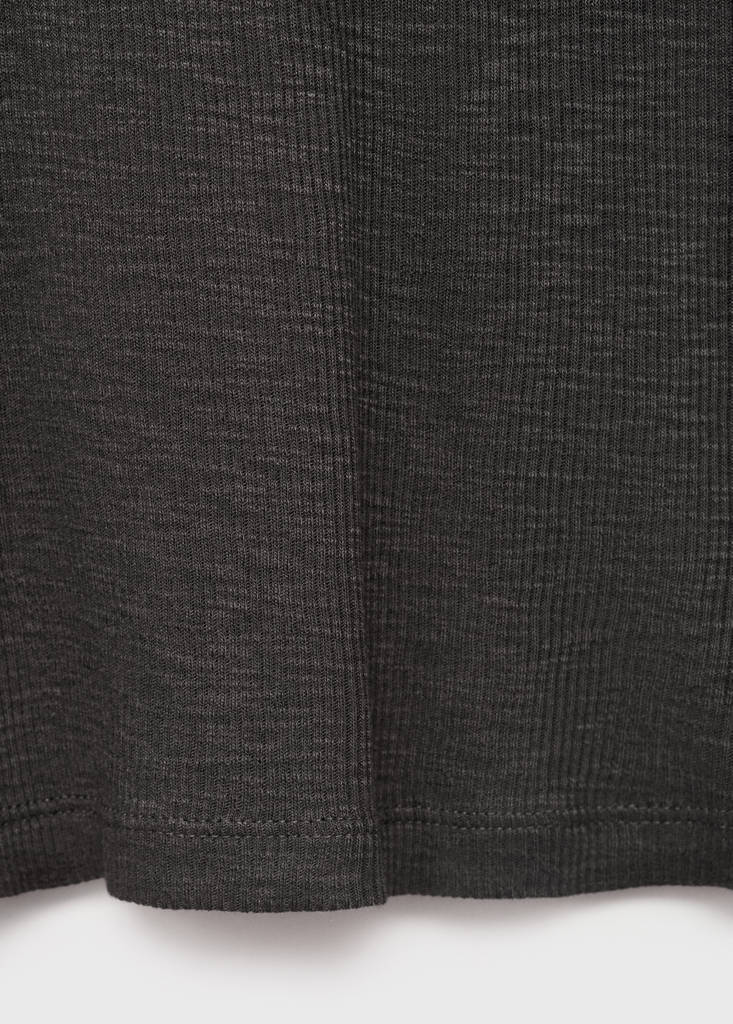 Long-sleeved knitted t-shirt — Charcoal