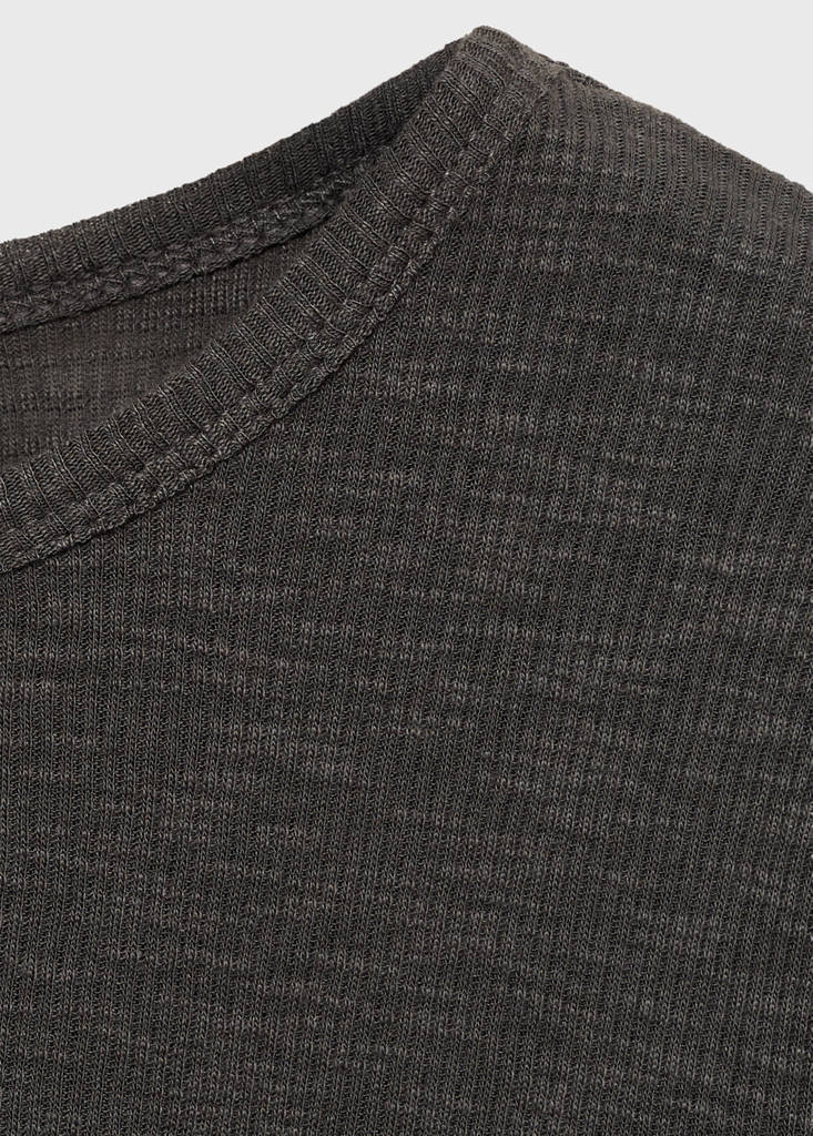Long-sleeved knitted t-shirt — Charcoal