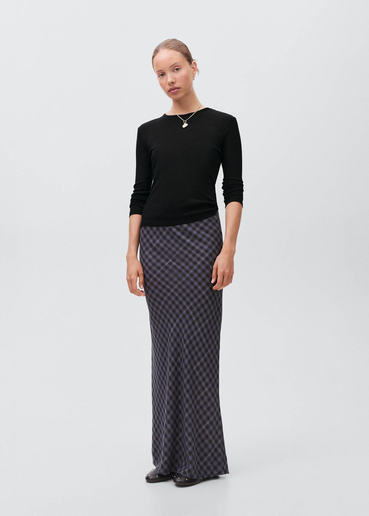 Long-sleeved knitted t-shirt — Black