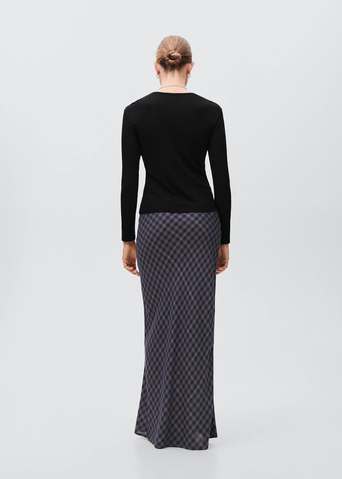 Long-sleeved knitted t-shirt — Black