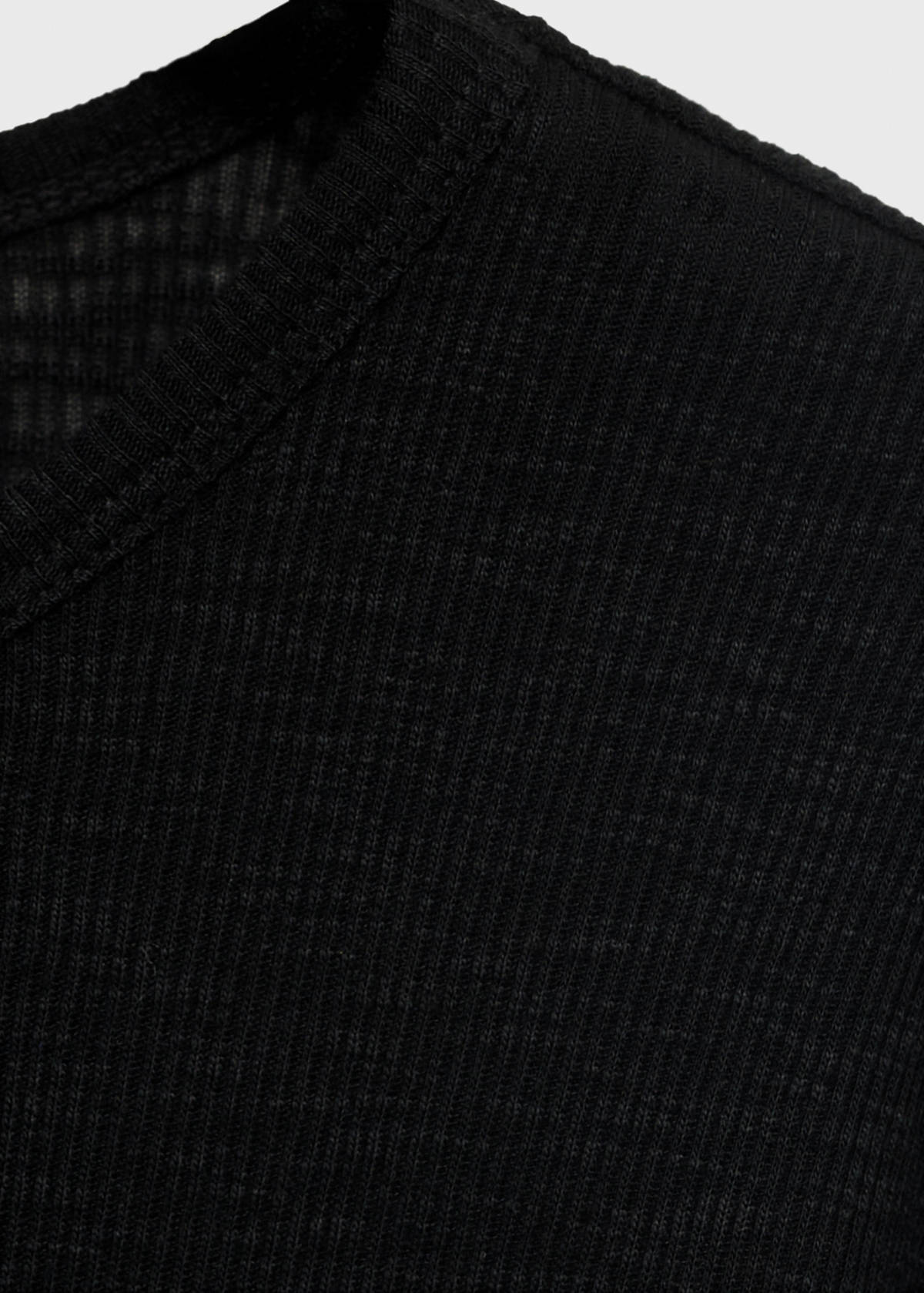 Long-sleeved knitted t-shirt — Black