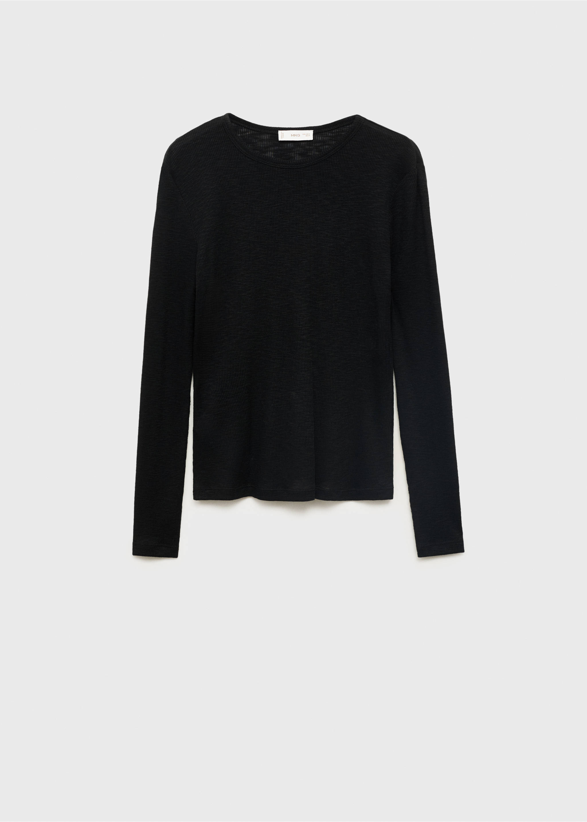 T-shirt maille manches longues - Article sans modèle, Noir. Ref: 17044074-00.