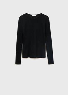 Long-sleeved knitted t-shirt — Black 3