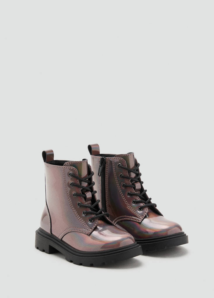 Zipped metallic boots — Maroon