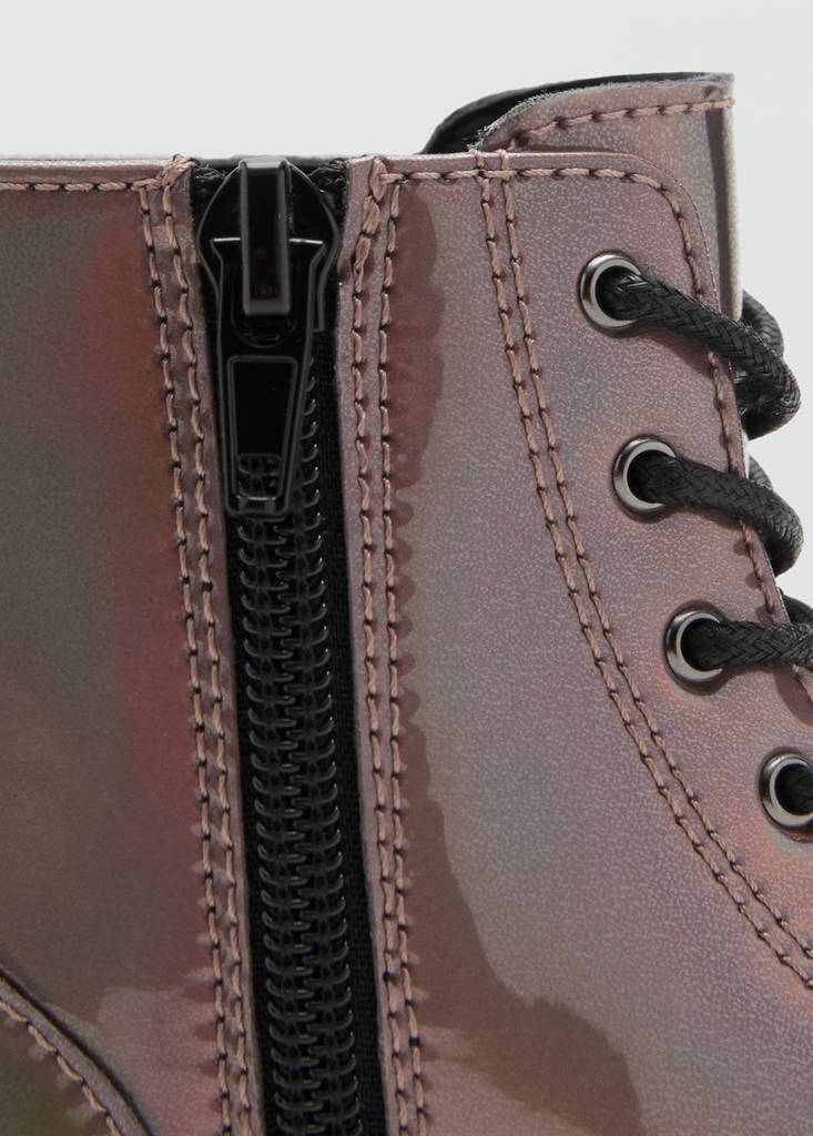 Zipped metallic boots — Maroon
