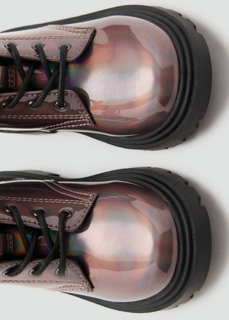 Zipped metallic boots — Maroon