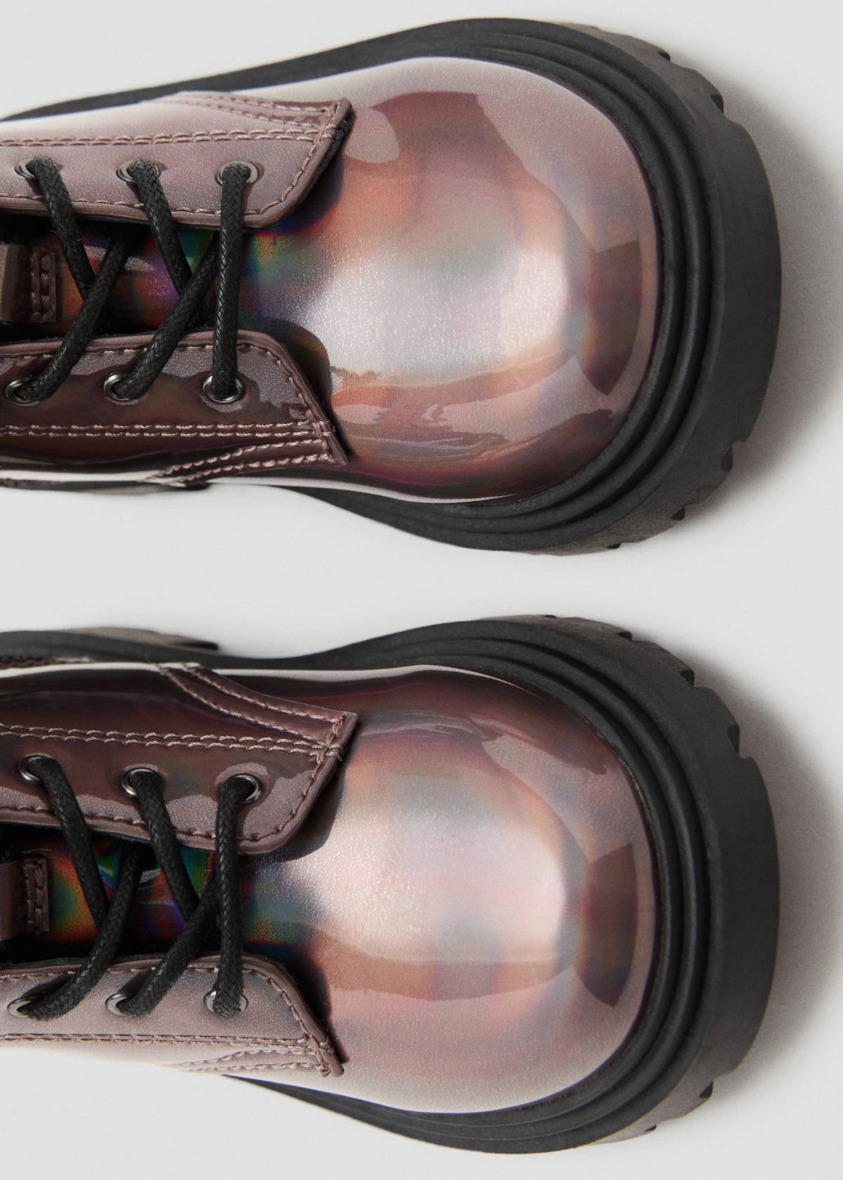 Zipped metallic boots — Maroon