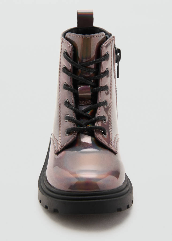 Zipped metallic boots — Maroon