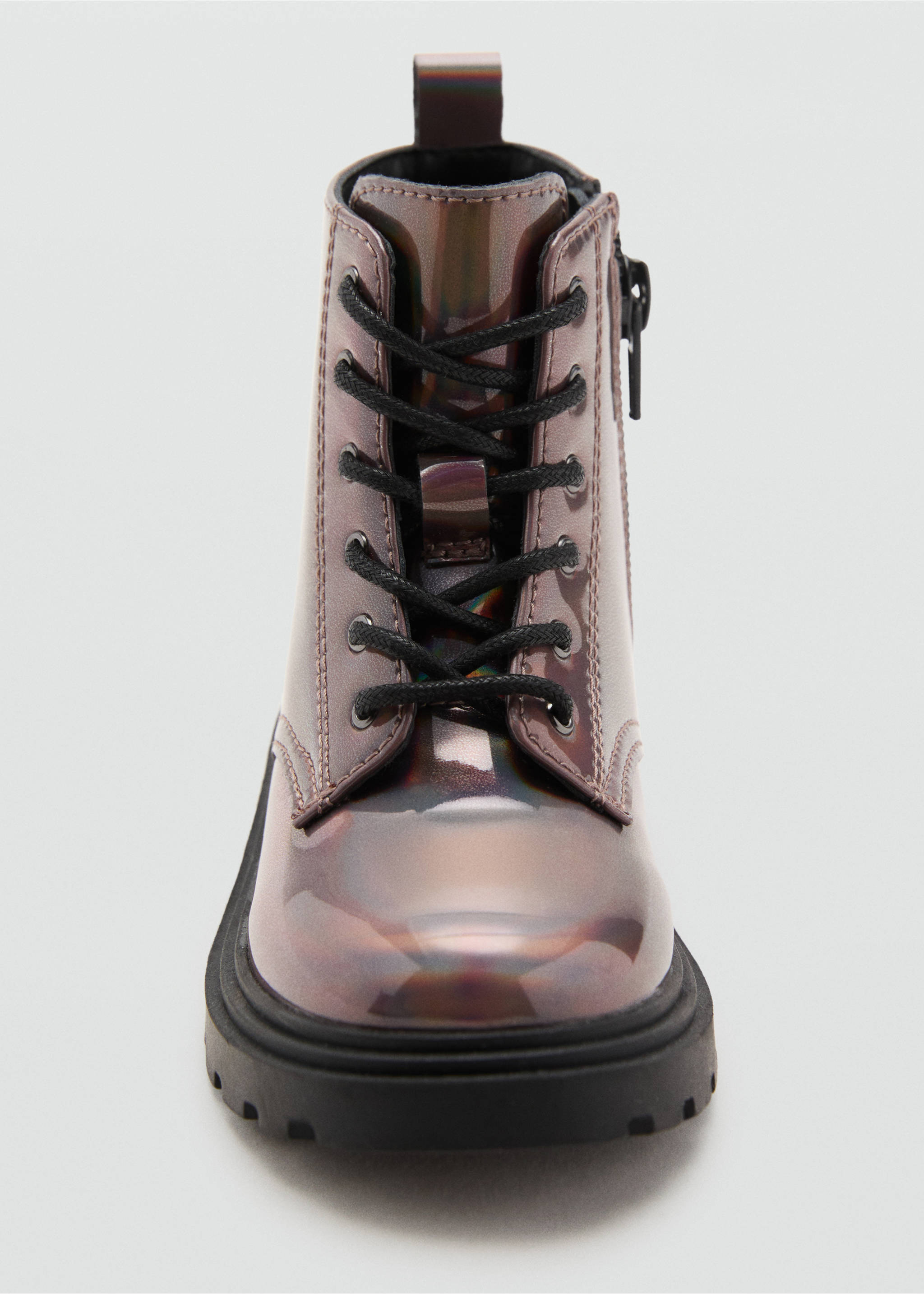 Zipped metallic boots - Details of the article 4, Maroon. Ref: 17044076-00.