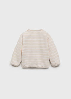 Striped sweatshirt with button detail — Sand 3