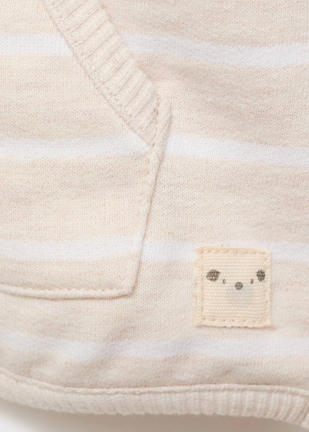 Striped sweatshirt with button detail — Sand